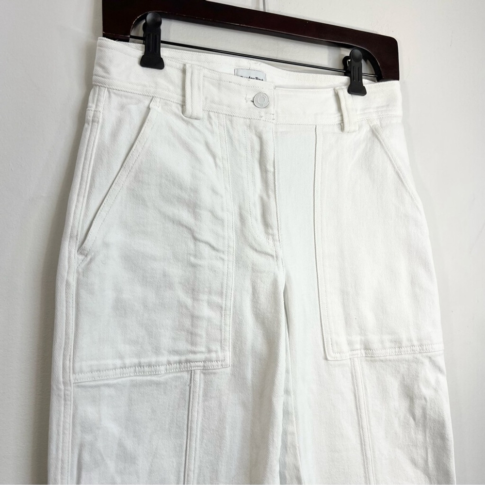 Aritzia Sunday Best white Oscar cargo carpenter straight leg pants 2 - Picture 8 of 13